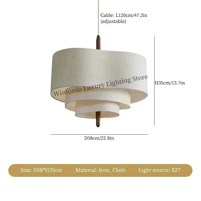Fabric Chandelier – Wabi-Sabi LED for Living Room, Dining Room & Kitchen | Celia Arc by Evenlyr