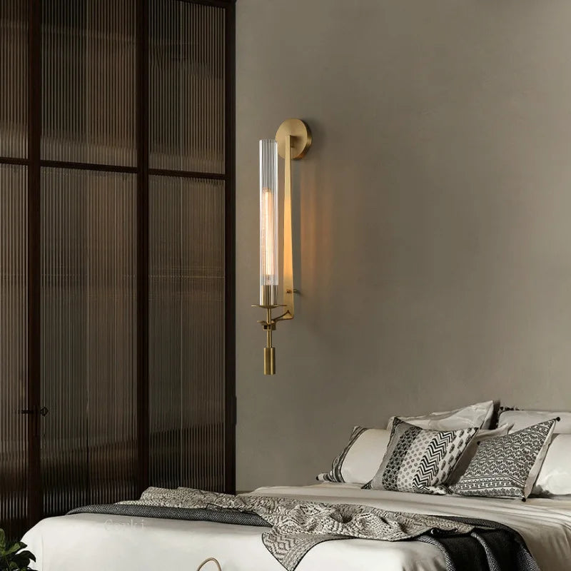 American Country Retro Brass Led Wall Lamps living room Foyer Hotel Bedroom Bedside Stairs Surface Mount Wall Light Luminaire