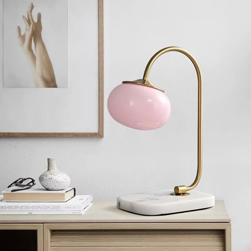 Liora Pink Bauhaus Glass Chandelier for Bedroom – Mid-Century