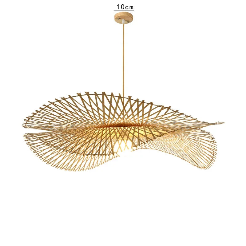 Rattan & Wood Chandelier – Organic Modern for Dining Room, Living Room, Kitchen Island | Vesper Orbit by Evenlyr