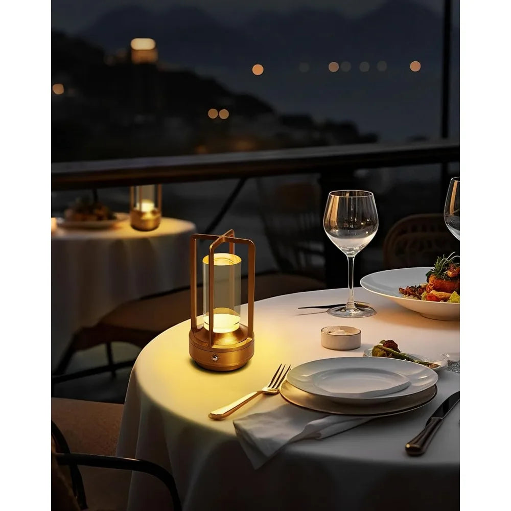 Designer Table Lamp – Modern Minimalist Cordless Rechargeable for Bedside, Restaurant Table, Hotel Room | Elaris Cascade by Evenlyr