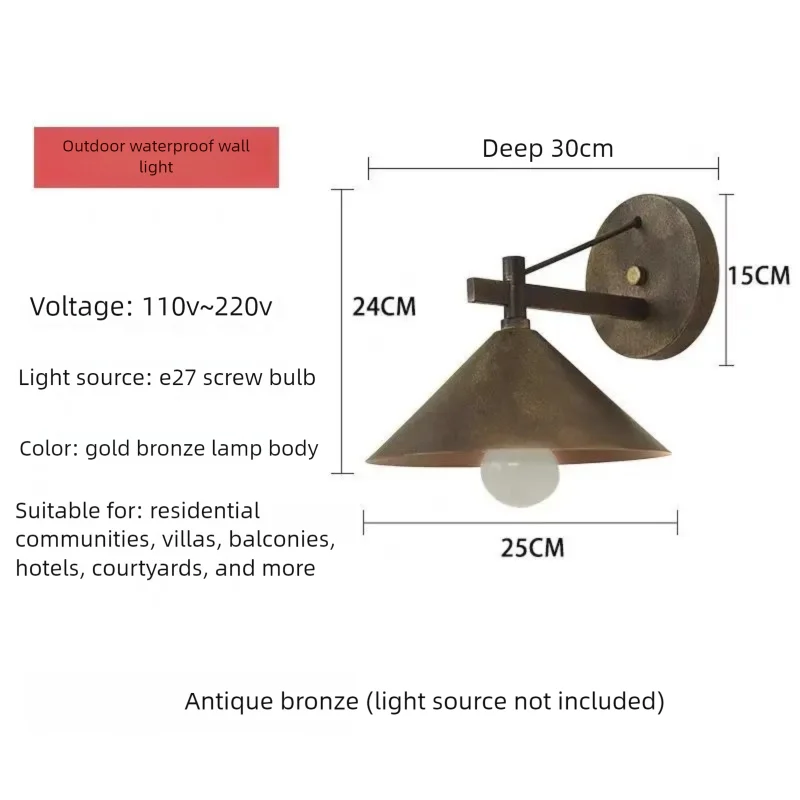 Liora Vintage Outdoor Wall Light for Exterior Wall – Industrial – detail view 8