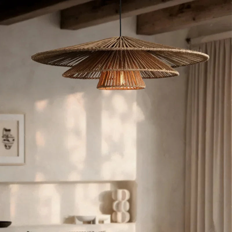 Wabi-Sabi Rattan Chandelier – detail view 3
