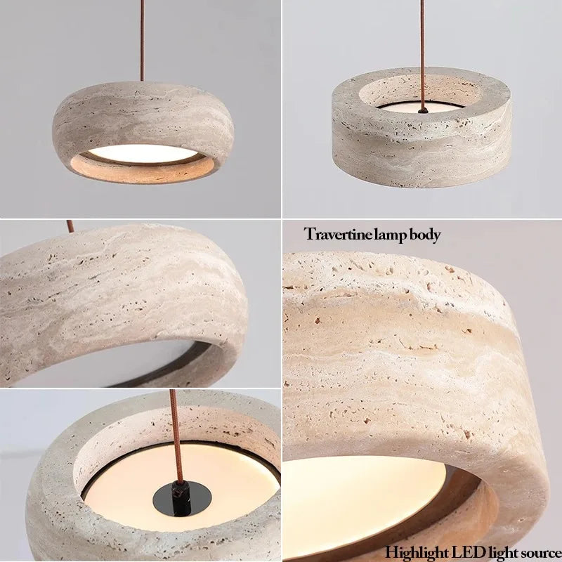Ysola Veil Travertine Pendant Light – product view 6