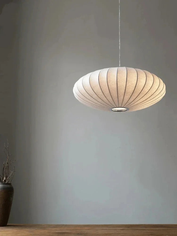 Fabric Chandelier – Wabi-Sabi Japanese Dimmable LED for Dining Room, Living Room, Hotel Lobby | Coralie Cascade by Evenlyr