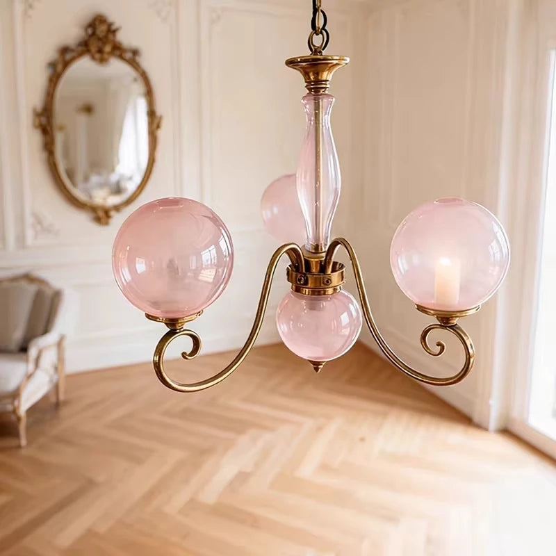 Siena French Wrought-Iron and Glass Chandelier – Vintage