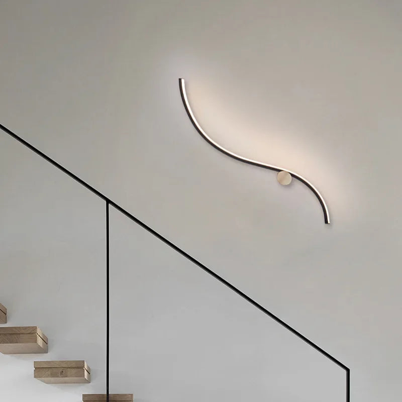 Liora Curved-Line LED Wall Sconce for Bedroom