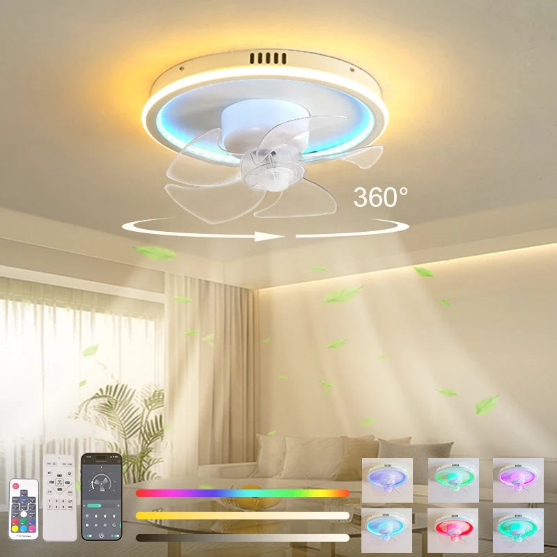 Belluno RGB Dimmable Ceiling Fan Light for Bedroom – Remote Control – product view