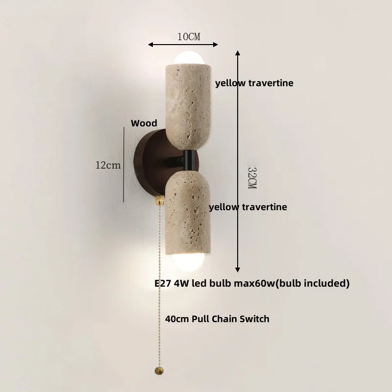 Evren Veil Travertine Wall Sconce – product view 8