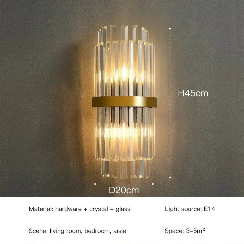 Crystal Wall Sconce – Art Deco LED for Bedroom & Bedside, Living Room, Hotel & Hospitality | Isola Orbit by Evenlyr