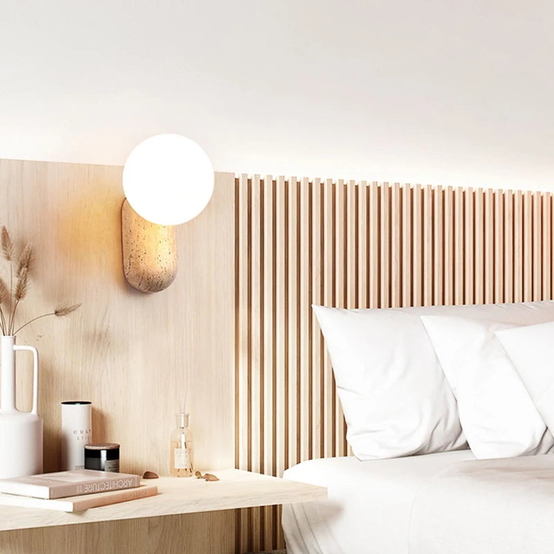 Neroli Wabi-Sabi LED Wall Sconce for Bedroom – Japanese Style – detail view 2