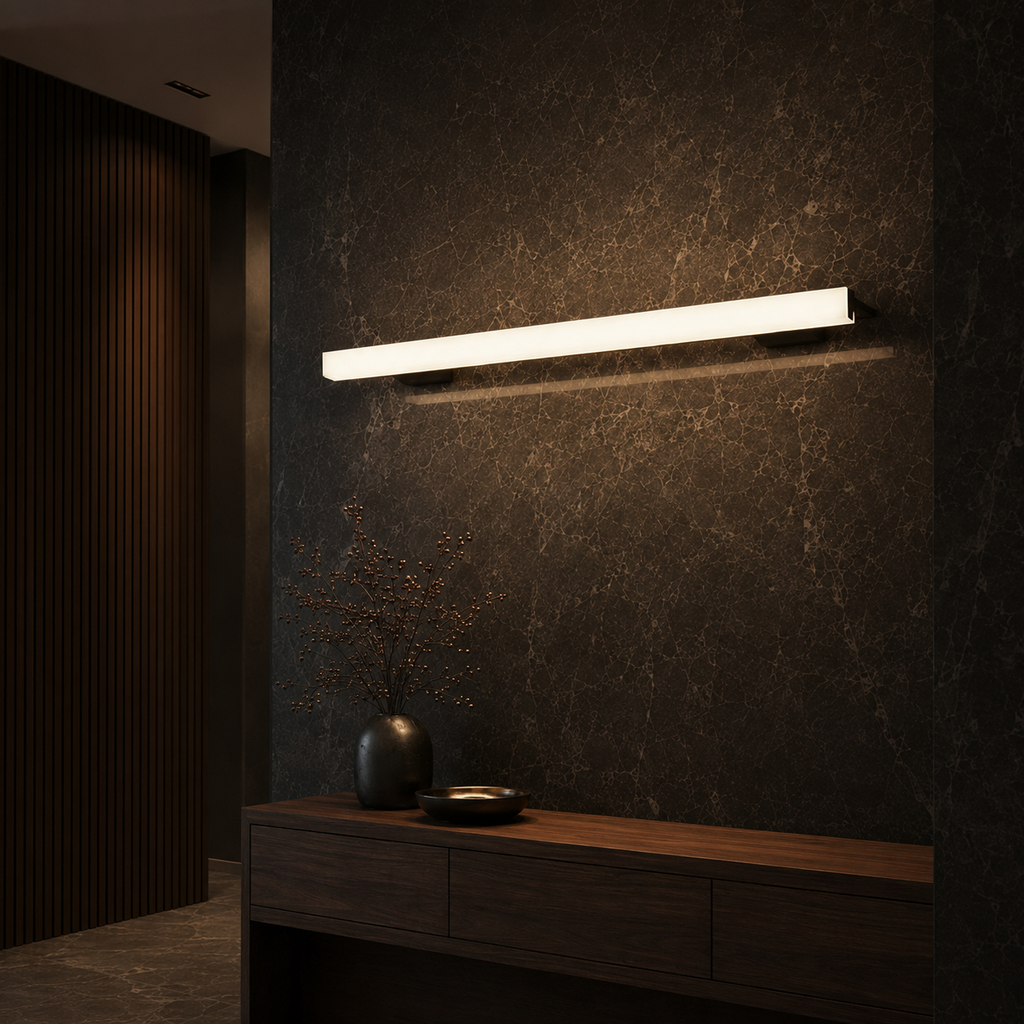 Alaric Halo linear wall sconce in an additional premium lifestyle setting