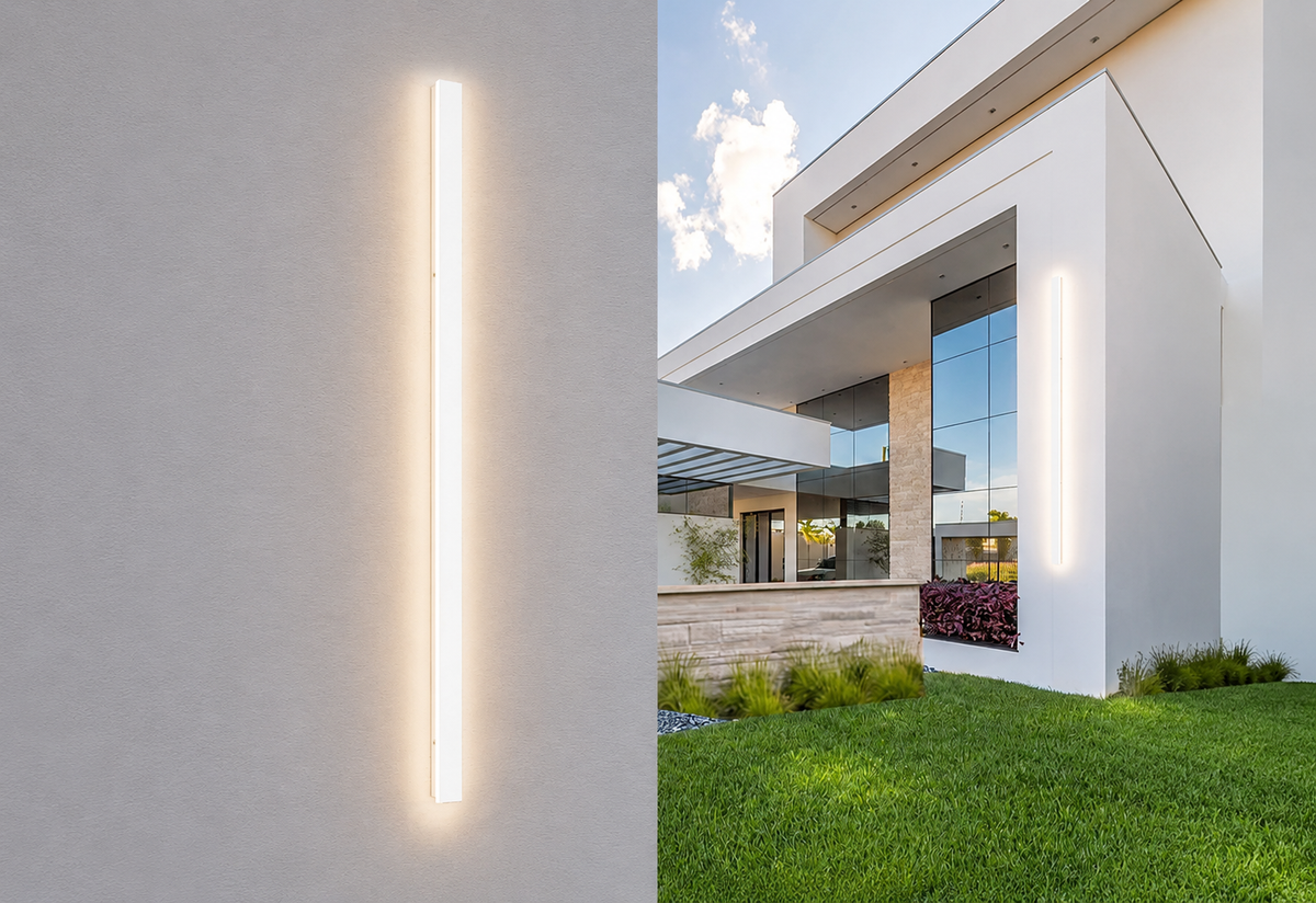 Aurelia long outdoor wall lantern for garage