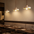 Celine Dome natural stone pendant lights in a boutique restaurant