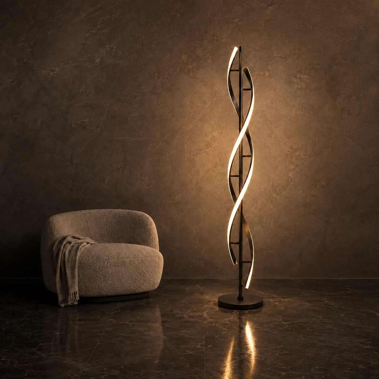 Eden Haven Dimmable LED Floor Lamp in a brighter premium lifestyle interior