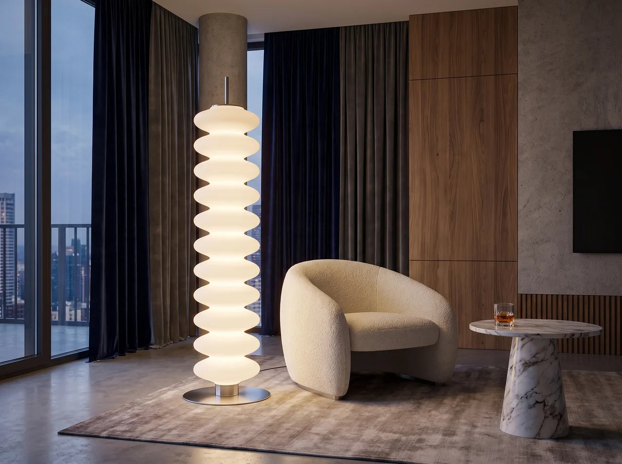 Vesper Dome Marble Floor Lamp – Remote Control – product detail 4