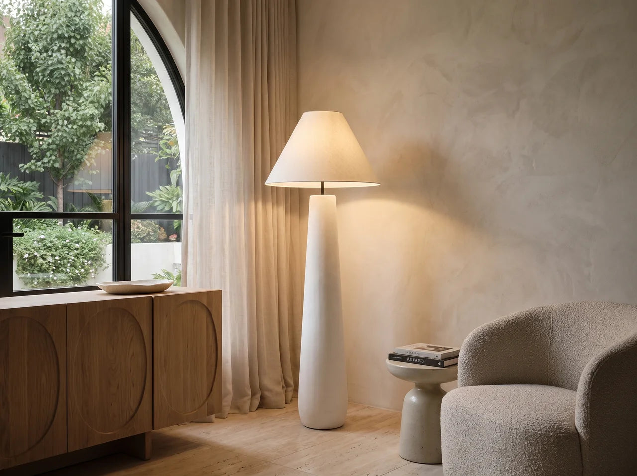 Elara Grove Designer Floor Lamp – Nordic styled in a living room interior