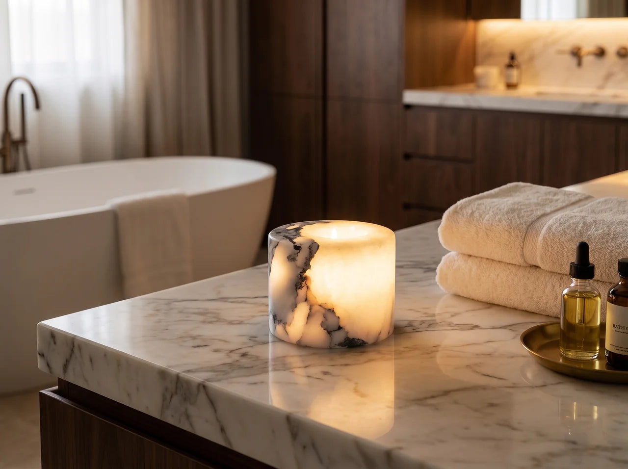 Alba Trace Faux Stone Table Lamp – Touch Control – product detail 3