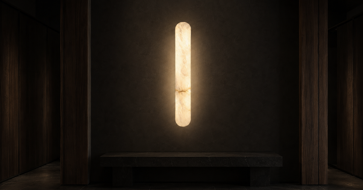 Kalix Contour Vertical Marble Wall Sconce luxury lifestyle landscape