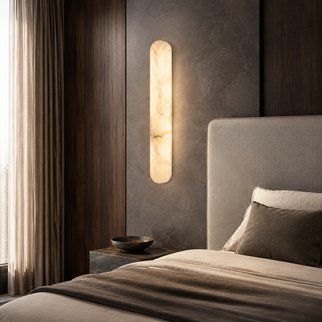 Kalix Contour Vertical Marble Wall Sconce in an additional premium lifestyle setting