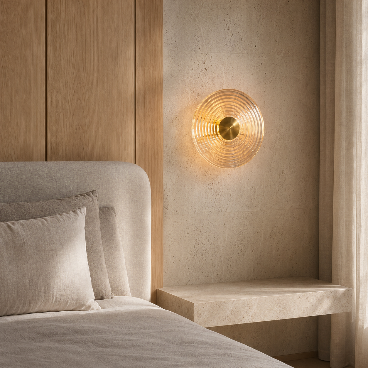 Maelis Veil Nordic Glass Wall Sconce in an additional premium lifestyle setting