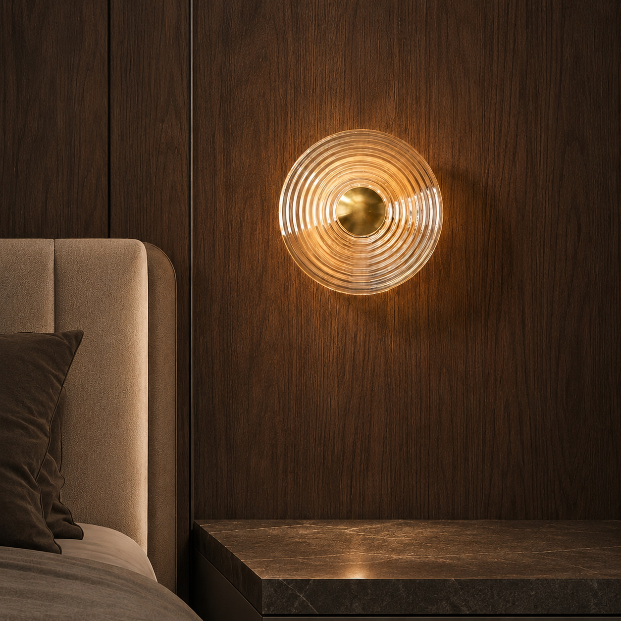 Maelis Veil Nordic Glass Wall Sconce in a brighter premium lifestyle interior