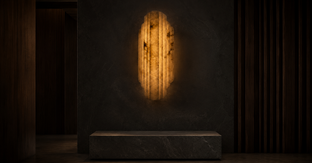 Mira Contour Vertical Marble Wall Sconce luxury lifestyle landscape