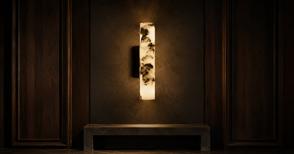 Oria Reed Architectural Marble Wall Sconce luxury lifestyle landscape