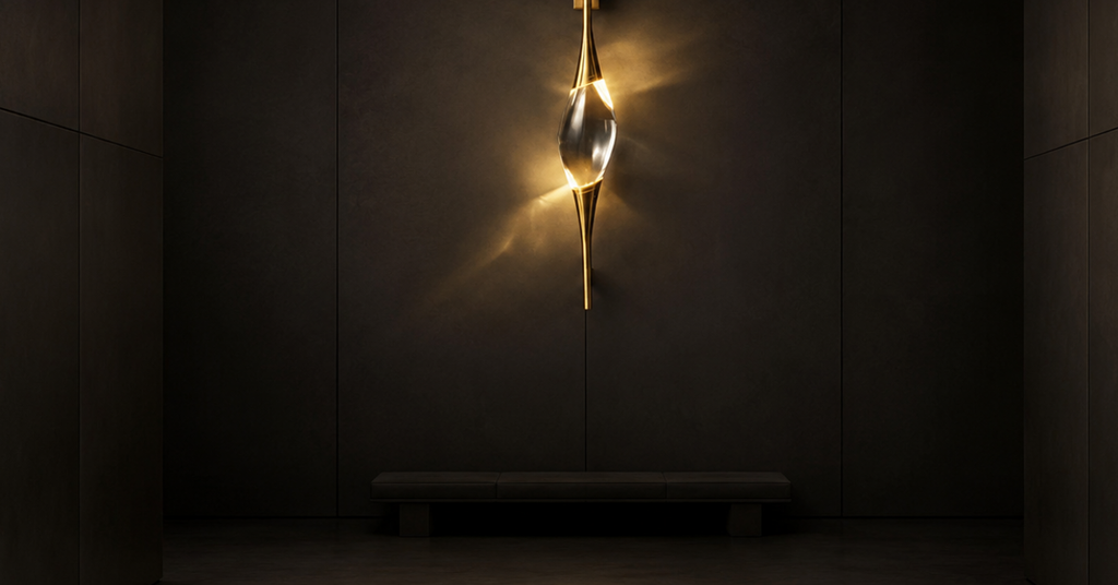 Sable Veil Sculptural Crystal Wall Sconce luxury lifestyle landscape
