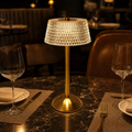 Thalia Column crystal cordless table lamp in a premium restaurant