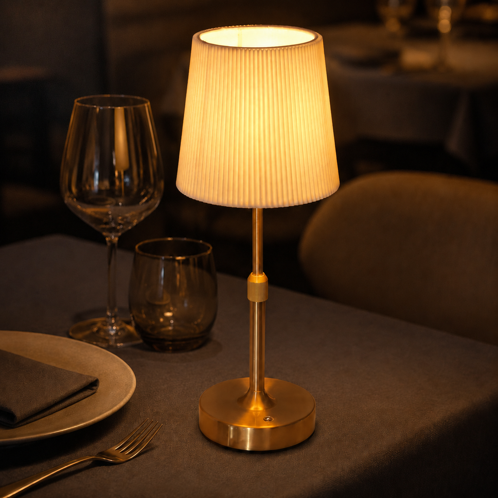 Thalia Contour Rechargeable Restaurant Table Lamp in a brighter premium lifestyle interior