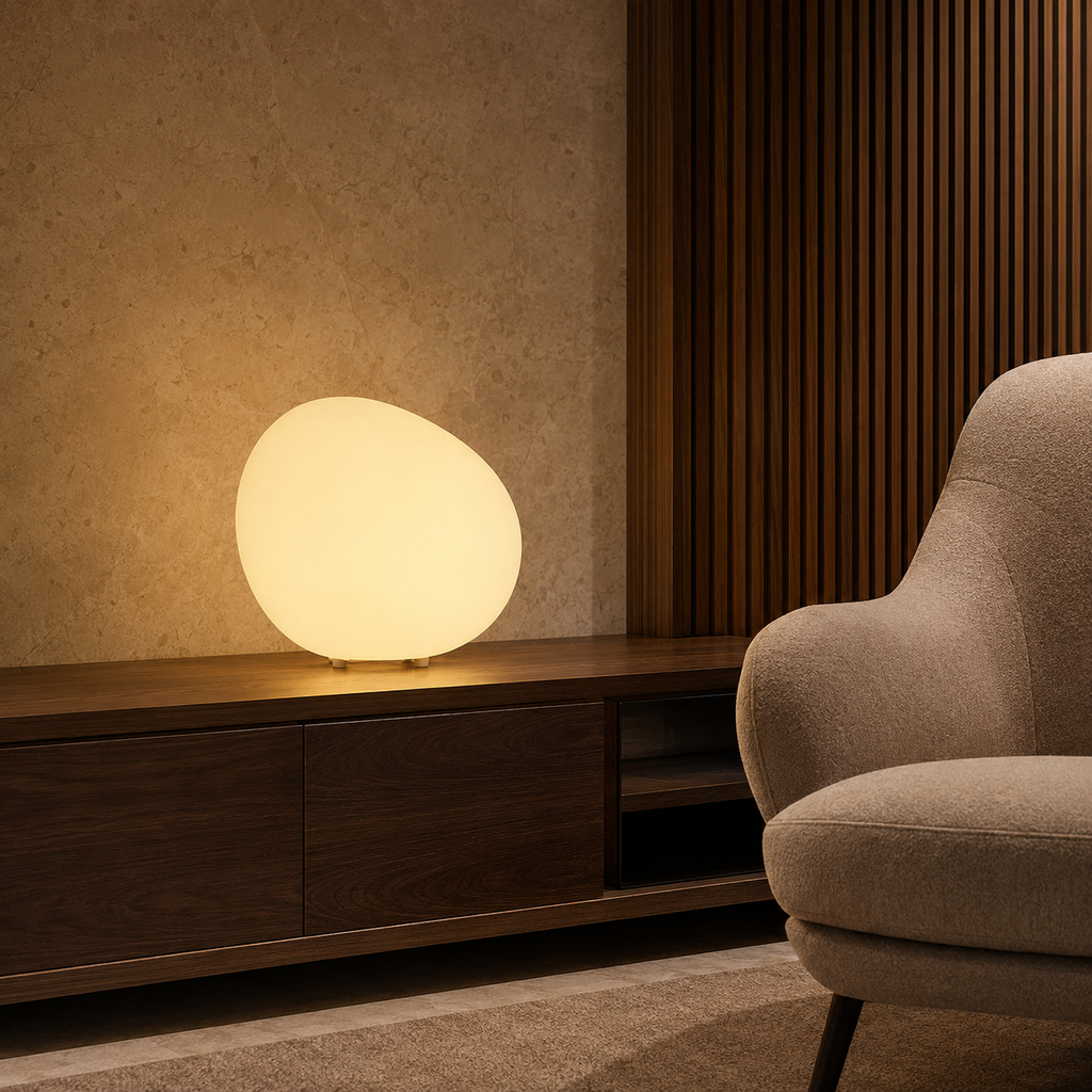 Vela Pillar Dimmable Acrylic Table Lamp in an additional premium lifestyle setting